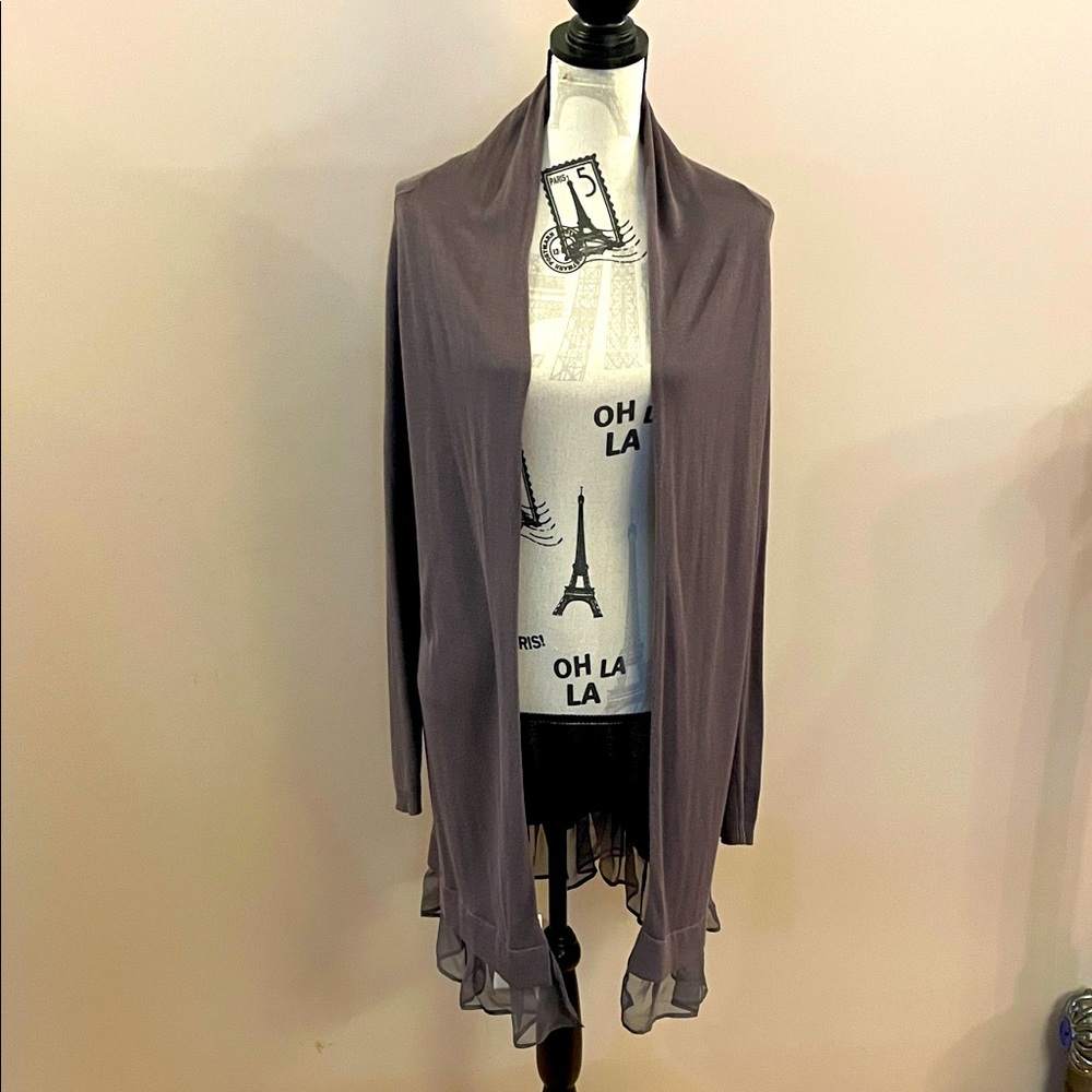 ✨ Line the Label Cardigan – Size Small – Brownish Gray ✨